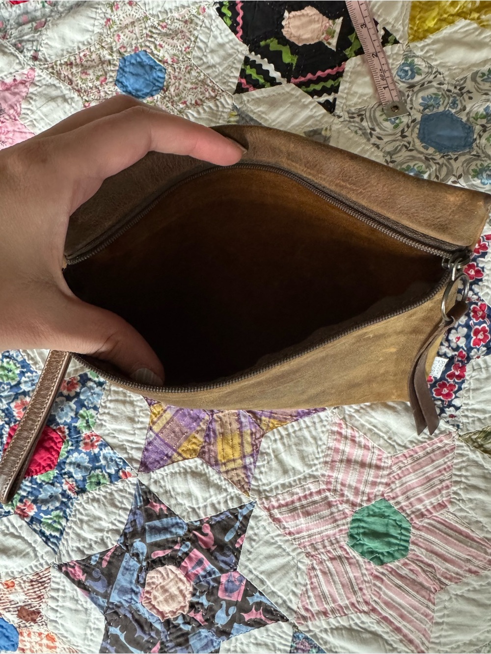 Rough & Tumble Brown Leather Wristlet Clutch - Picture 2 of 5